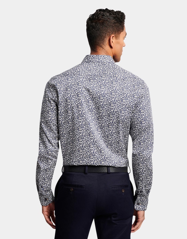 Brooksfield - ABSTRACT FLORAL PRINT REG FIT BUSINESS SHIRT