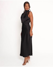 Petal & Pup - Anabelle Halter Neck Lace Maxi Dress - Black