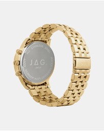 Jag - Albany Mens Black Dial 45mm Gold Watch