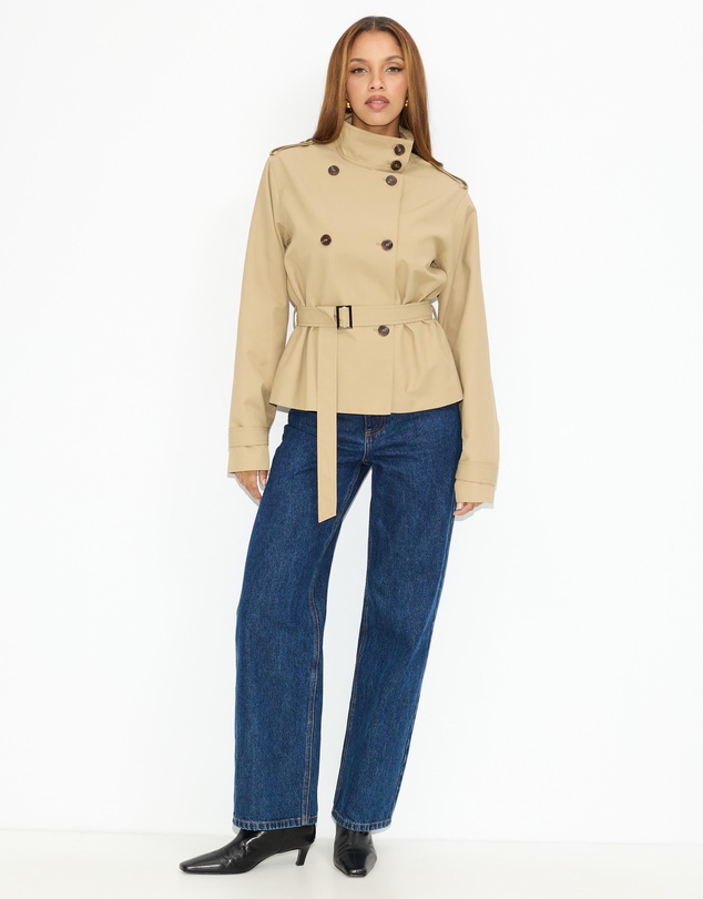 Dazie - Sloane Funnel Neck Cropped Trench