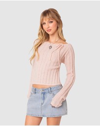 EDIKTED - Emmy Open Back Knit Top