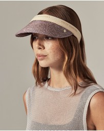 Helen Kaminski - Bianca 8 Raffia Logo Visor