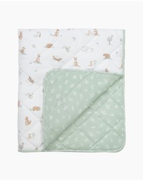 Living Textiles - Reversible Quilted Cot Comforter - Australiana