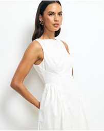 AERE - Sage Gathered Waist Midi Dress