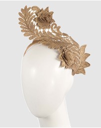Max Alexander - Lace Crown Gold Headband Fascinator