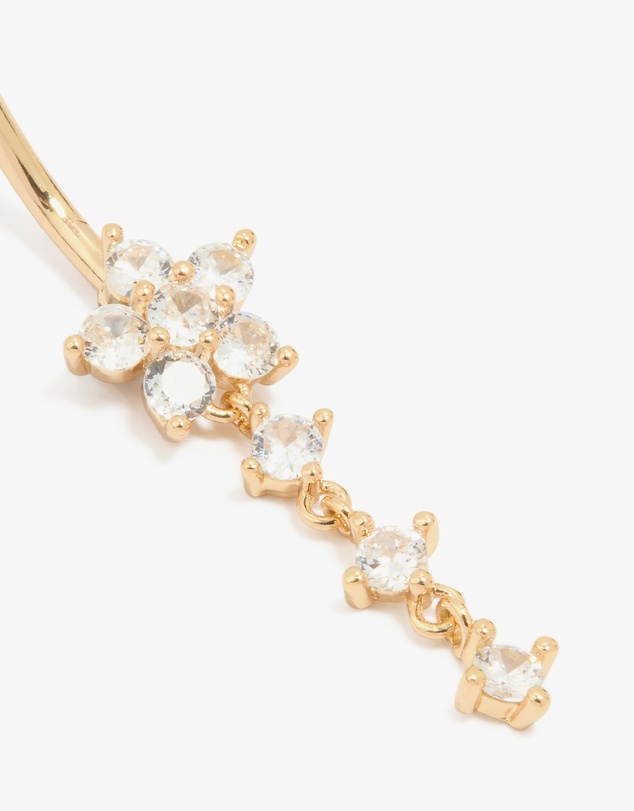 Lovisa - Titanium Cubic Zirconia Butterfly Drop Belly Bar