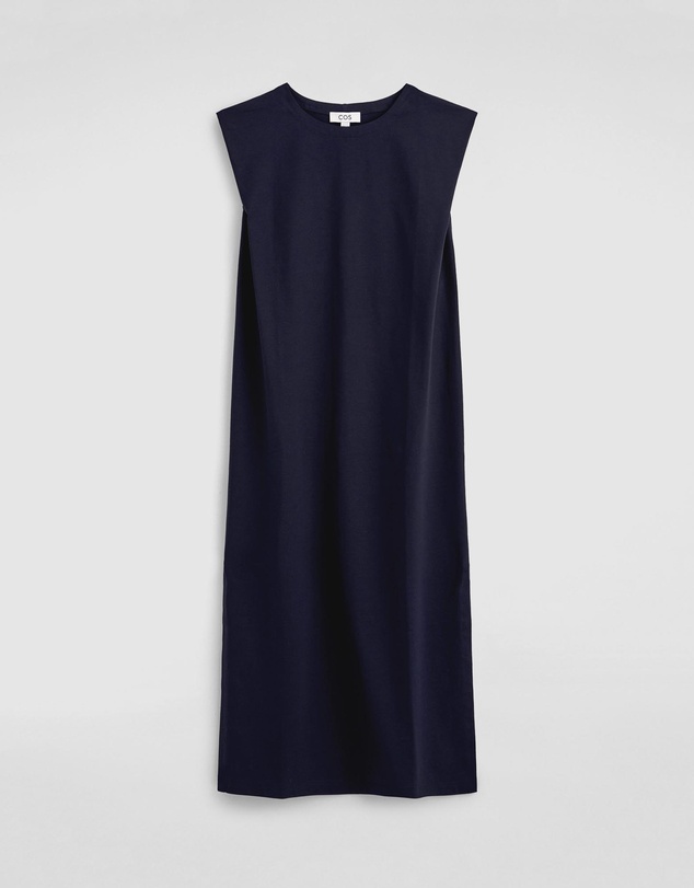 COS - Folded-Shoulder Cotton-Jersey Midi Dress