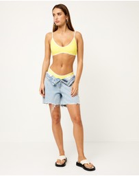 Dazie - Beach Bound Swim Contrast Bikini Bottoms
