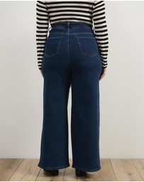 Atmos&Here Curvy - Betty High Waist Wide Leg Stretch Jeans