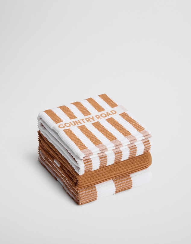 Country Road - Cr Stripe Australian Cotton Tea Towel Pack Of 3