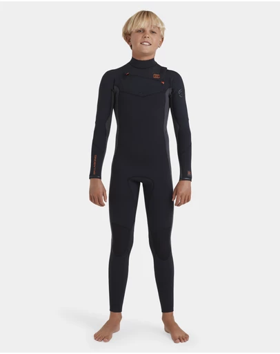 Billabong - Boys 8 to 16 4/3Mm Absolute Natural Chest Zip Long Sleeve Fullsuit