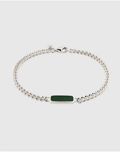 Kuzzoi - ICONIC EXCLUSIVE - Curb Chain Bracelet with Enamel Detail in 925 Sterling Silver