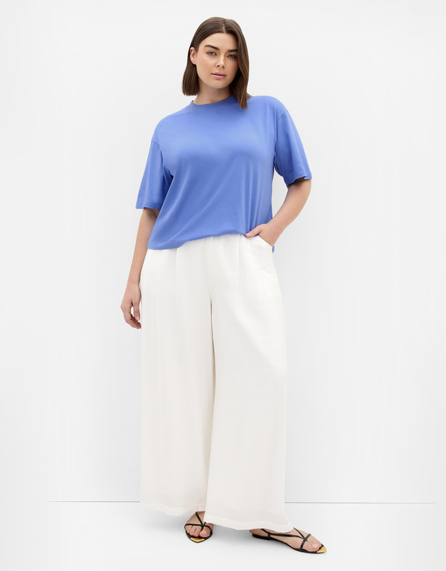 City Chic - Plus size Oversized Crew Neck Tee - cornflower