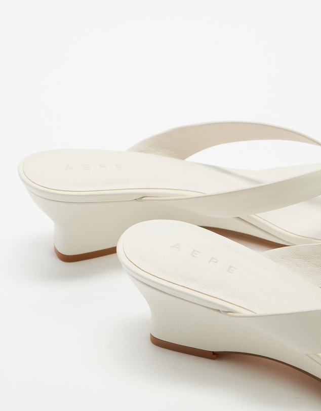 AERE - Leather Thong Wedge Heels