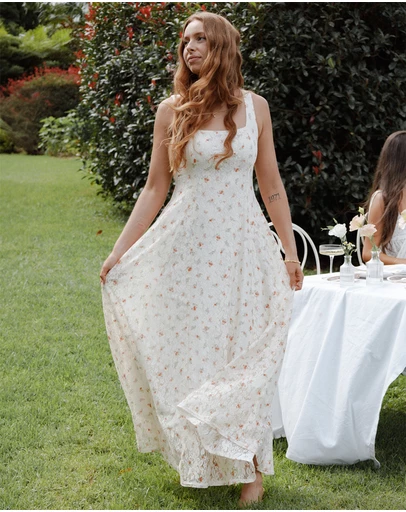 Petal & Pup - Valley Maxi Dress - White Floral Lace