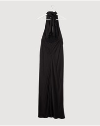 Revibe - Repaired Shona Joy Agnes Halter Neck Maxi Dress - AU 10