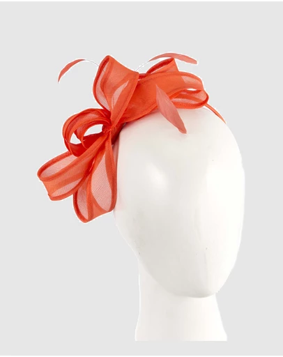 Max Alexander - Organza Orange Racing Fascinator