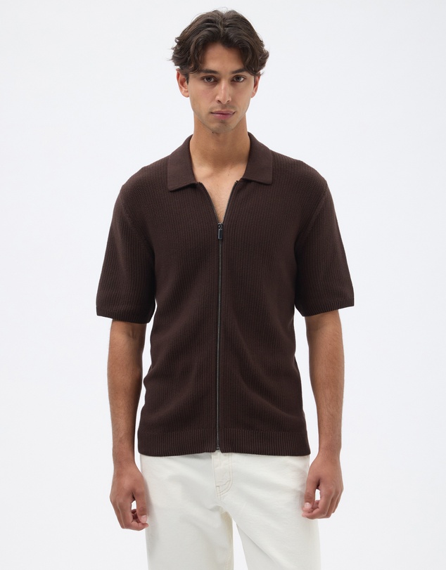 AERE - Organic Cotton Zip Knit Shirt