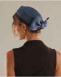 Morgan & Taylor - Tara Racewear Pillbox Hat in Navy Blue