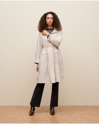 Trenery - Cotton Blend Longline Anorak in Stone