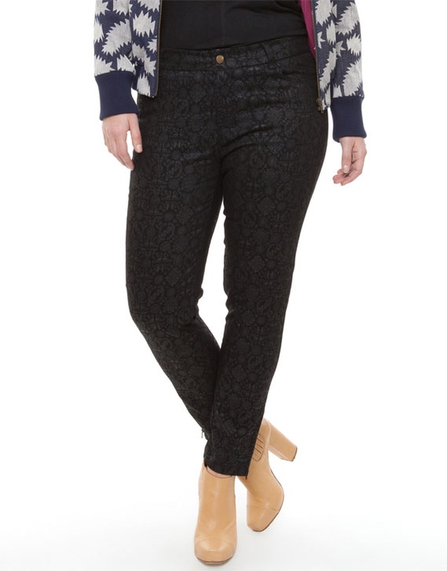 17 Sundays - Brocade Print Denim Jeans Ankle Length