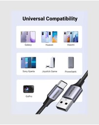 Ugreen - UGreen 3m USB-C to USB 2.0 Male Cable Space Gray – Fast Charging QC 3.0 Data Transfer