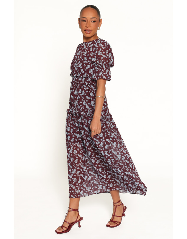Petal & Pup - Kelina Maxi Dress - Burgundy Floral