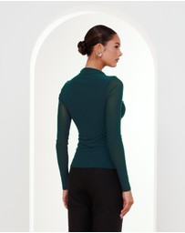 Pilgrim - Louiza Gathered Mesh Top
