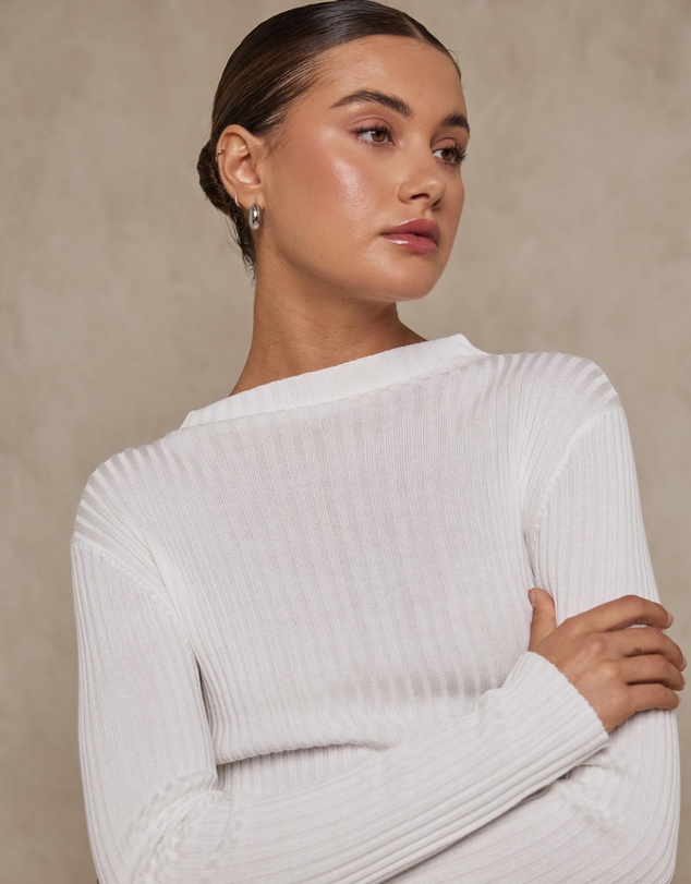AERE - High Neck Ribbed Knit
