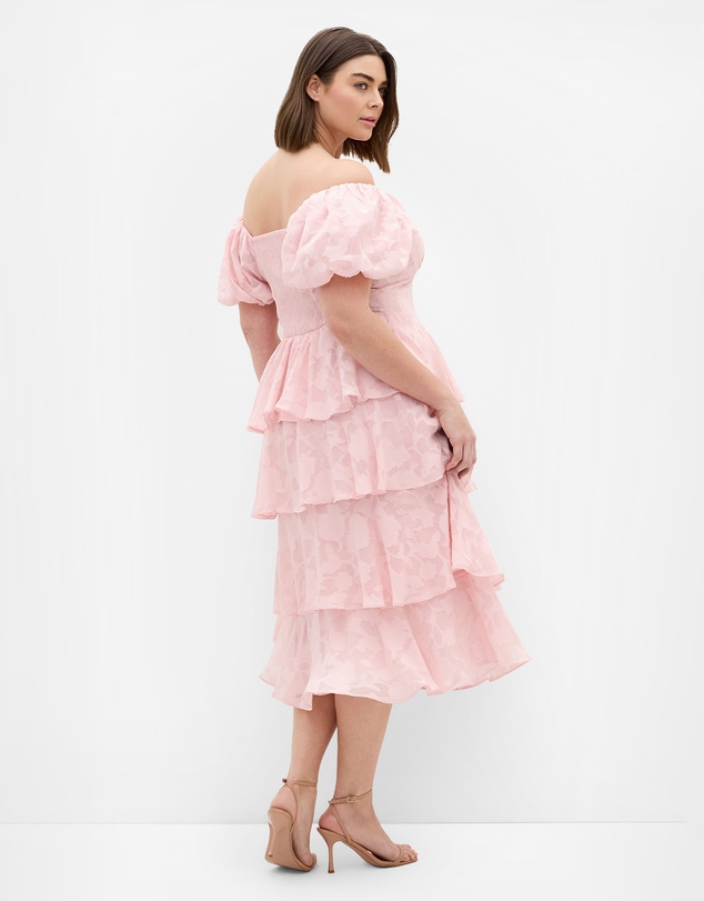 City Chic - Plus size Dania Ruffle Tier Dress - heavenly pink