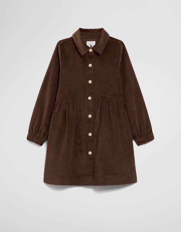 Country Road - Organically Grown Cotton Cord Button Through Dress
