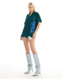 THE TALES - Crouching Tiger Emerald Camp Shirt