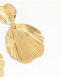 Lovisa - Gold Plated Textured Metal Statement Drop Earrings
