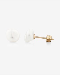 Michael Hill - 7-8mm Studs with Cultured Freshwater Baroque Pearls in 10kt Yellow Gold