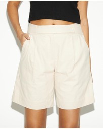 Dazie - Mirage Linen Blend Bermuda Shorts