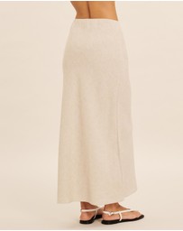 AERE - Linen Bias Cut Midi Skirt