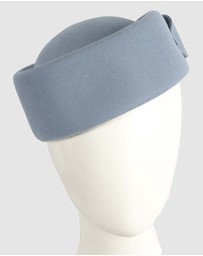 Max Alexander - Felt Light Blue Pillbox Hat