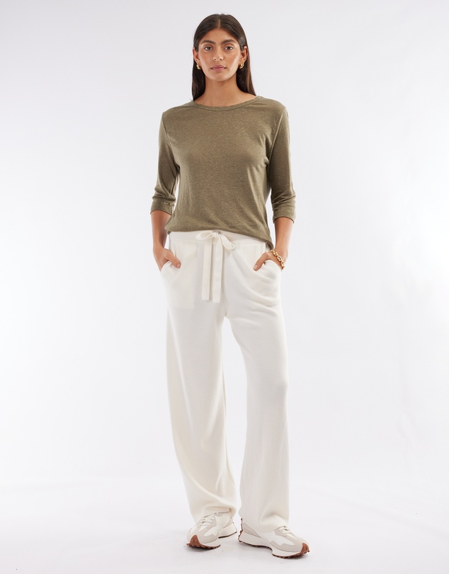 Amelius - Bronte Linen Three Quarter Jersey Top
