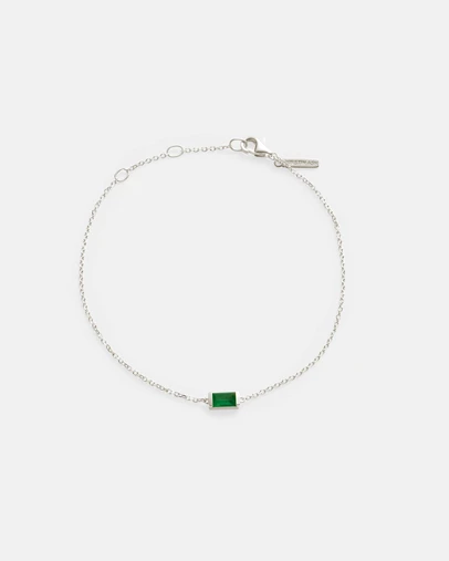 Kirstin Ash - Baguette Birthstone Bracelet May Green Onyx