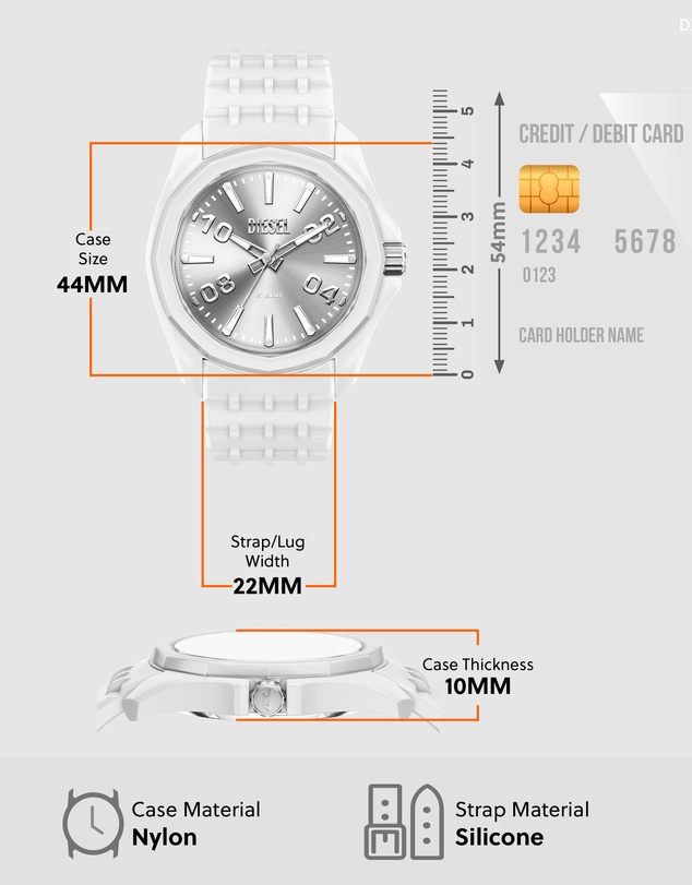 Diesel - Stinger 3-Hand White Analogue Watch