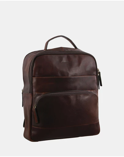 Pierre Cardin - Pierre Cardin Rustic Leather Business Backpack/Computer Bag
