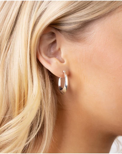 Lovisa - Sterling Silver Flat Edge Hoop