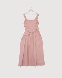 Revibe - Repaired AERE Kylara Ruched Midi Dress - AU 18