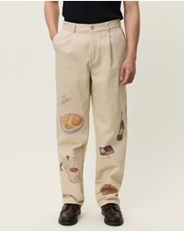 Les Deux - Romeo Pleated AOP Canvas Pants