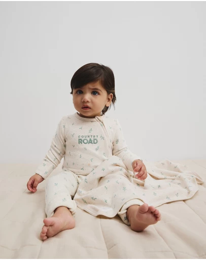 Country Road - Organically Grown Cotton Blend Logo Zip Jumpsuit