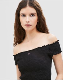Tommy Jeans - Slim Smock Crop Top