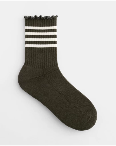 & Other Stories - Frill-Trim Striped Socks