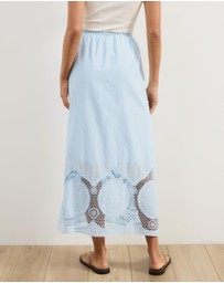 Atmos&Here - Cora Embroidered Midi Skirt