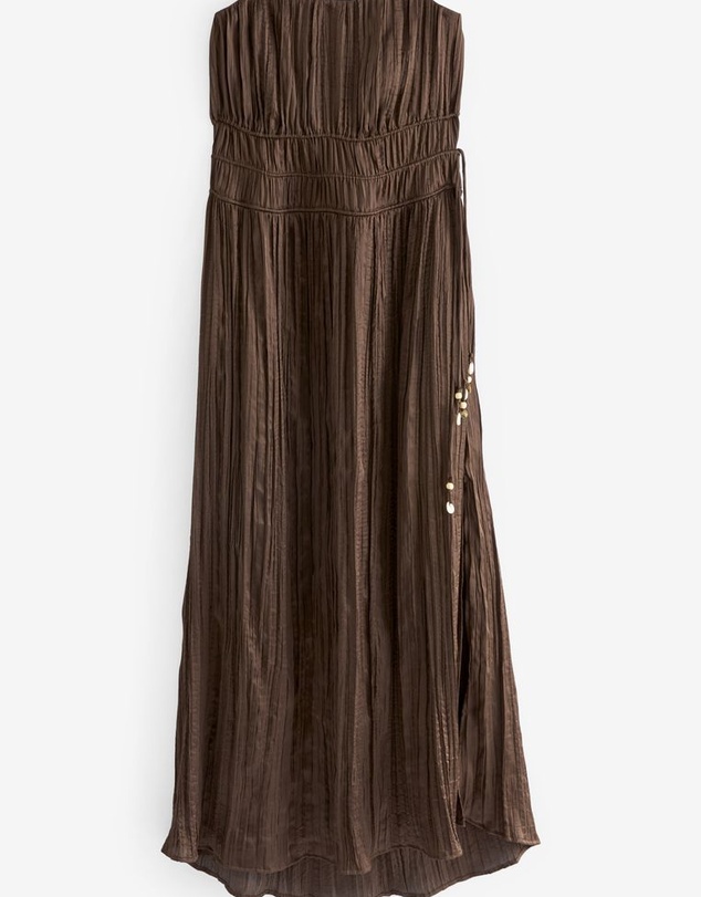 NEXT - Beaded Detail Crinkle Satin Bandeau Dress