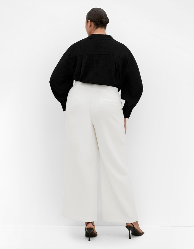 City Chic - Ally Lined Wide Leg Pant - ivory